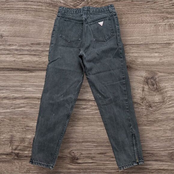 Georges Marciano For Guess Black High Rise Straight Jeans Zipper Ankle Size 31 - Picture 3 of 8